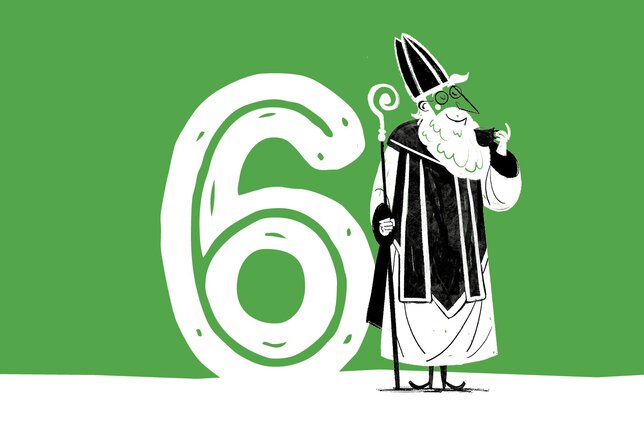 Nikolaus Illustration zum SONNENTOR Tee Adventkalender - Türchen 6 | © SONNENTOR