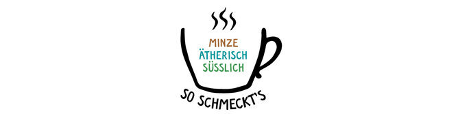 Grafik von der Sensoriktasse gefüllt mit Minze, ätherisch, süßlich. | © SONNENTOR